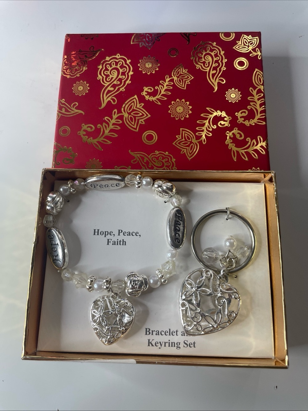 Brand New Im Box Silver Tone Jewelry Bracelet And Keyring Set  ~ New